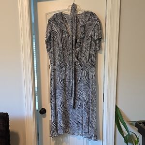 Elegant Black and White Zebra Print Dress